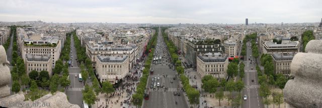 View east from the Arc de Triomphe